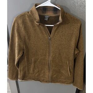 Eddie Bauer Jacket Zip Up Sweatshirt Golden Brown Women's Petite Large